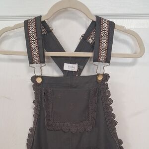 Bluivy Charcoal Overalls with Geometric Straps